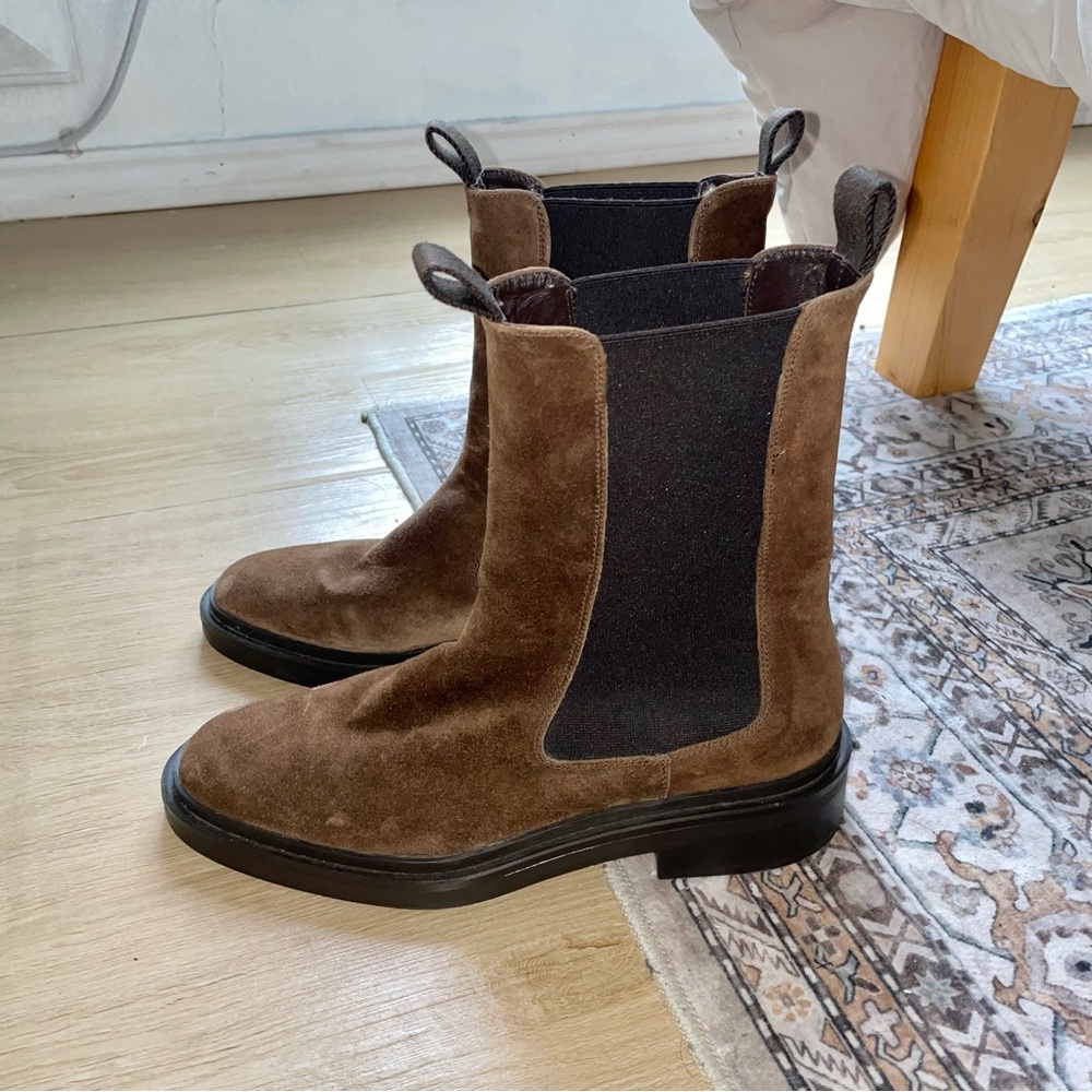Massimo Dutti Split Suede Ankle Boots